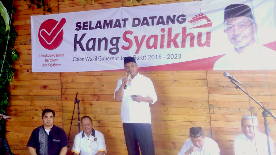Bakal Calon Wakil GUbernur Jawa Barat Ahmad Syaikhu  berkunjung ke Kota Cimahi, Rabu (17/1/2018).