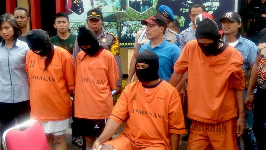 Empat Tersangka Curas diamankan di Mapolres Cimahi Jalan Jenderal Amir Mahmud Kota Cimahi, Kamis (1/2/2018).