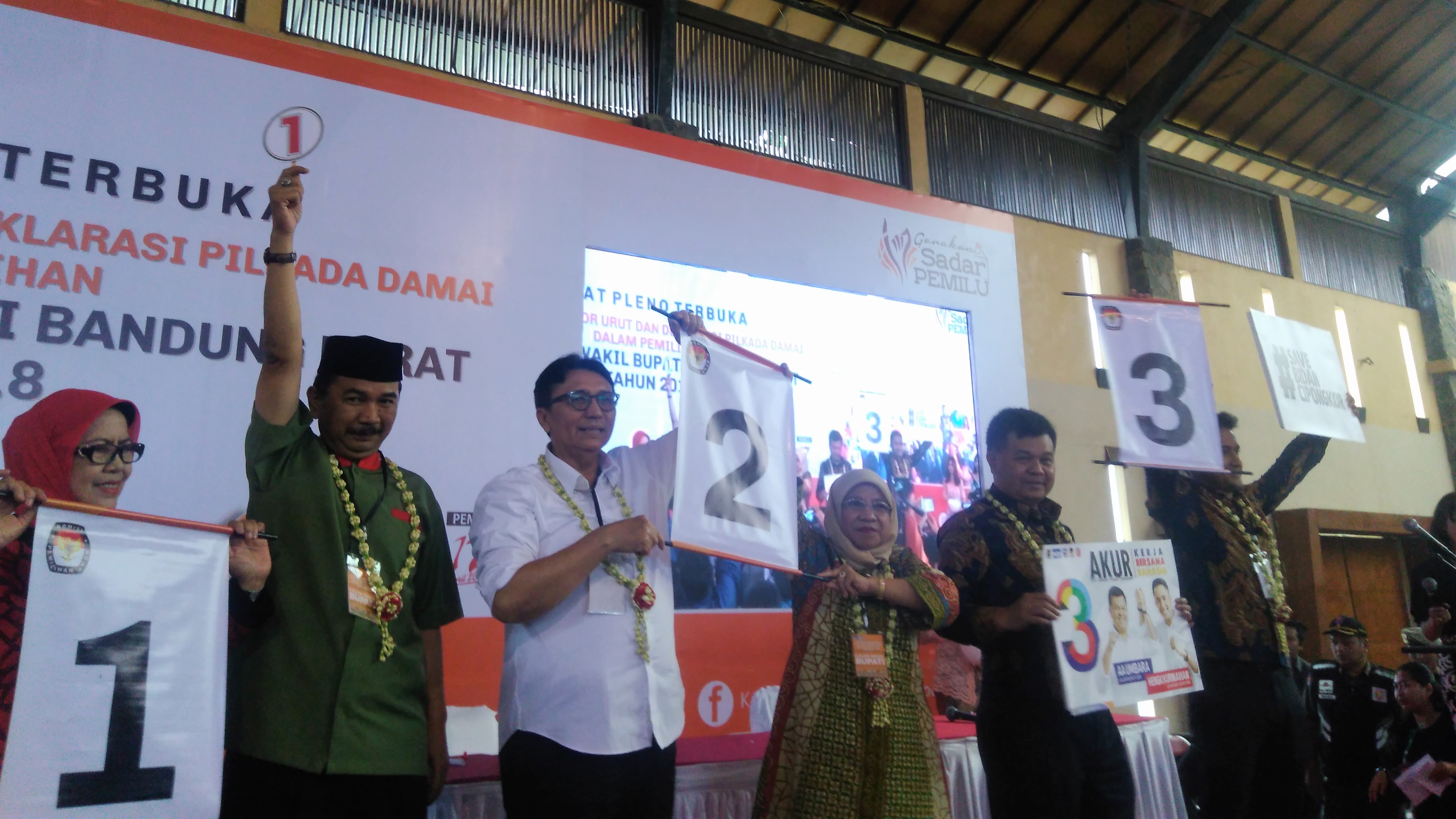 Tiga Paslon Bupati dan Wakil Bupati Bandung Barat 2018.