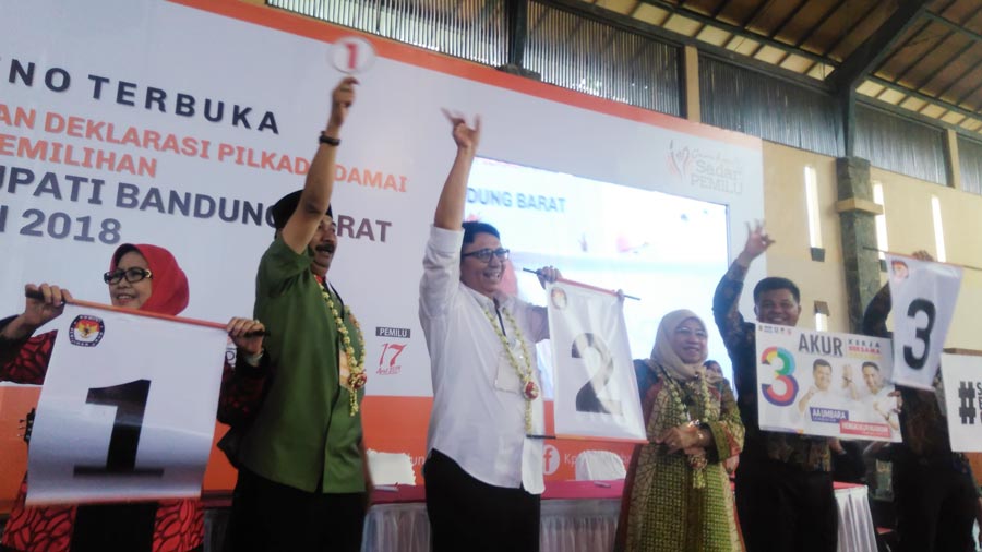 3 Paslon Pilkada KBB 2018.