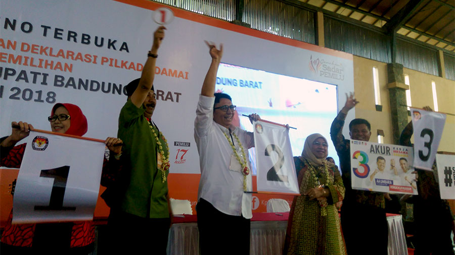 Tiga Paslon Bupati/Wakil Bupati Kabupaten Bandung Barat.