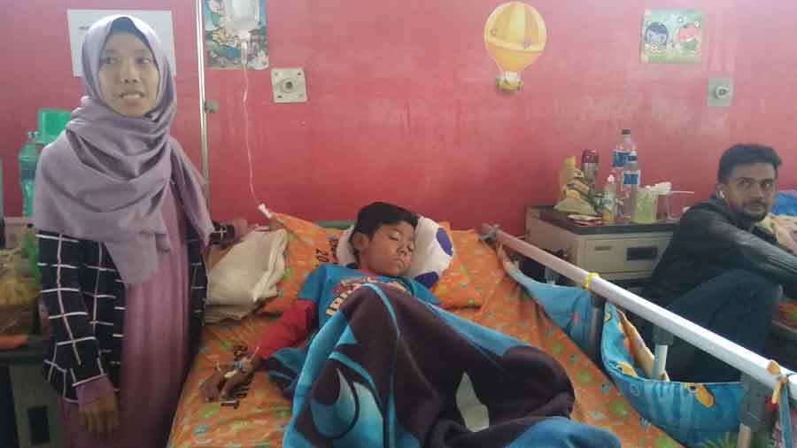 Salah seorang pasien demam berdarah yang dirawat di RSUD Cibabat.