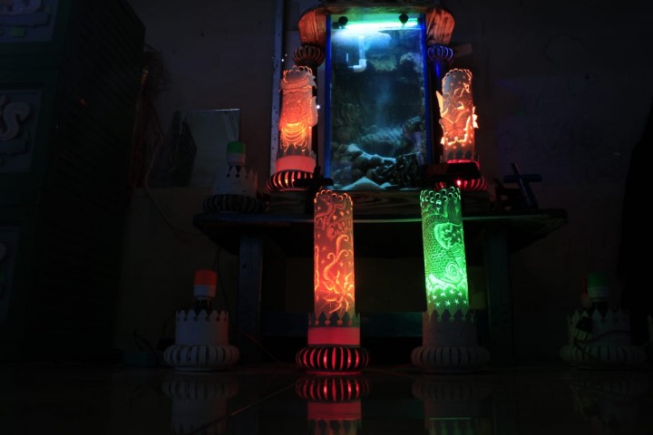 Hasil Seni Karya Adhe Abdul Rosyid (lampion pipa)