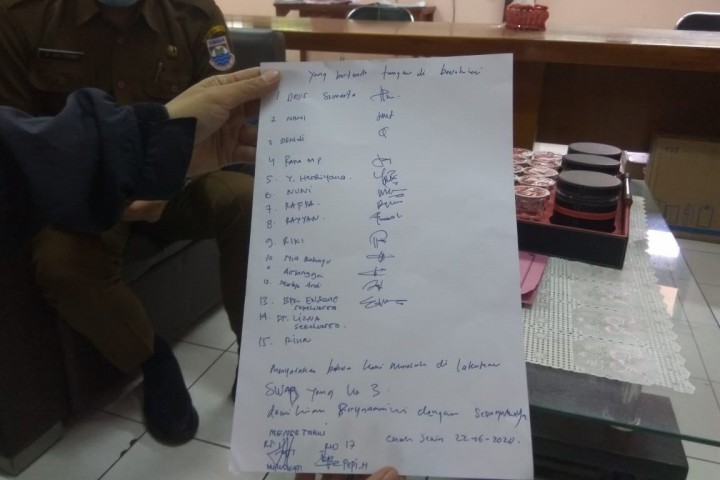  surat pernyataan penolakan untuk dilakukan swab test Corona Virus Disease (Covid-19).