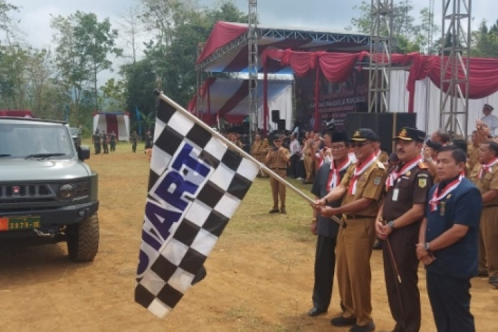 Bupati Ciamis Herdiat Sunarya membuka Kiran Kebangsaan di Panjalu, Ciamis, Selasa, 16 September 2025.