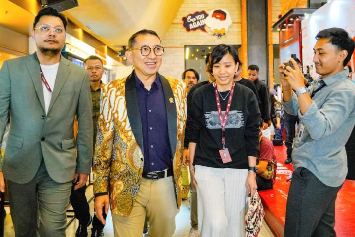 Menteri Kebudayaan RI, Fadli Zon menghadiri penutupan Jakarta World Cinema. 