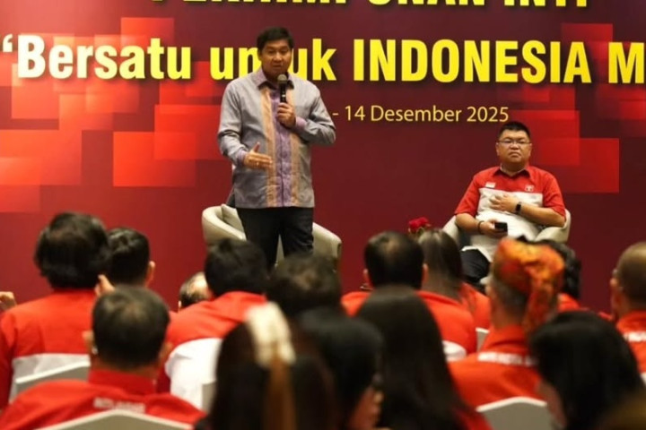 Menteri Perumahan dan Kawasan Permukiman Maruarar Sirait  menghadiri Munas VI INTI, di Jakarta.