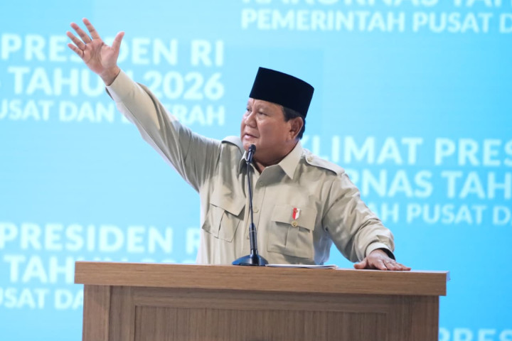 Presiden Prabowo membuka Rapat Koordinasi Nasional (Rakornas) Pemerintah Pusat dan Daerah Tahun 2026 yang berlangsung di Sentul International Convention Center (SICC), Kabupaten Bogor, Jawa Barat, Senin (2/2/2026) 