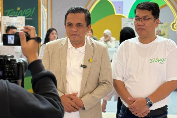 Pemimpin Wilayah PT Pegadaian Kanwil X Jawa Barat Eko Supriyanto memberikan keterangan pers event Ramadan Bareng Tring! yang digelar pada Sabtu–Minggu, 7–8 Maret 2026 di Atrium Trans Studio Mall Bandung