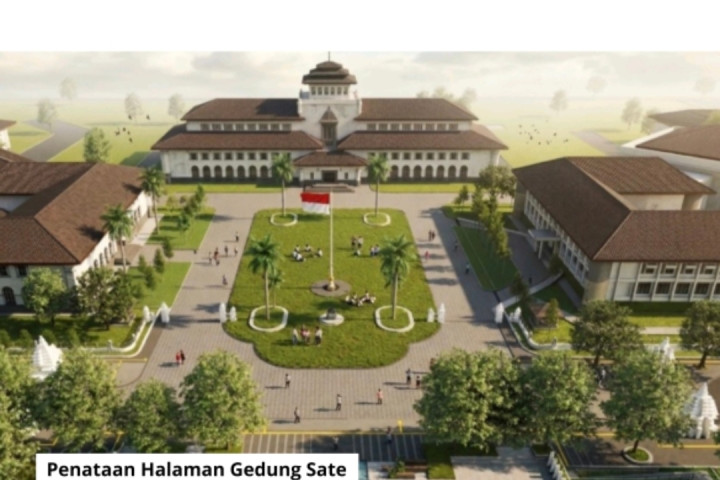 kDM menyatakan penataan Gedung Sate tidak menutup jln. Diponegoro. (Foto: Ist) 