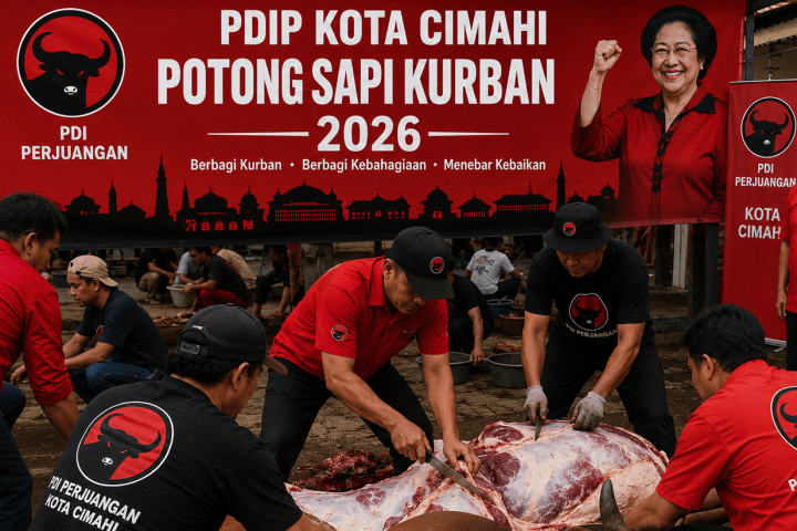 DPC PDIP Kota Cimahi melakukan pemotongan hewan kurban 