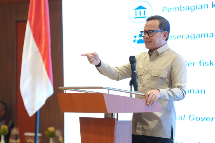 Rapat Kerja Nasional (Rakernas) Asosiasi Dewan Perwakilan Rakyat Daerah Kabupaten Seluruh Indonesia (ADKASI) di Hotel Borobudur, Jakarta, Minggu (30/8/2026).