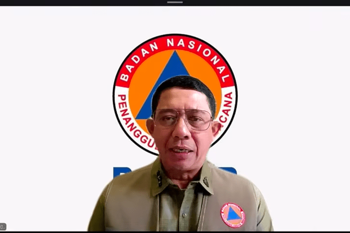 Kepala BNPB Letjen TNI Dr. Suharyanto, S.Sos., M.M saat memberikan keterangan pers secara daring pada Minggu (6/9)