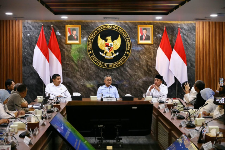 Menteri ATR/Kepala BPN Nusron Wahid Dalam Rapat Koordinasi (Rakor) terkait Lahan Sawah yang Dilindungi (LSD) yang berlangsung di Kementerian Koordinator (Kemenko) Bidang Pangan, Selasa, 8 September 2026. 
