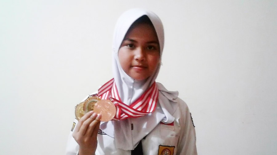 Audrey dengan prestasi yang diraihnya.